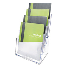 Load image into Gallery viewer, deflecto® wholesale. 4-compartment Docuholder, Magazine Size, 9.38w X 7d X 13.63h, Clear. HSD Wholesale: Janitorial Supplies, Breakroom Supplies, Office Supplies.