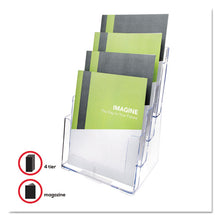 Load image into Gallery viewer, deflecto® wholesale. 4-compartment Docuholder, Magazine Size, 9.38w X 7d X 13.63h, Clear. HSD Wholesale: Janitorial Supplies, Breakroom Supplies, Office Supplies.