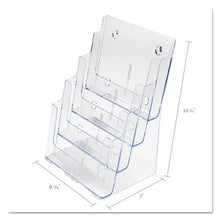 Load image into Gallery viewer, deflecto® wholesale. 4-compartment Docuholder, Magazine Size, 9.38w X 7d X 13.63h, Clear. HSD Wholesale: Janitorial Supplies, Breakroom Supplies, Office Supplies.