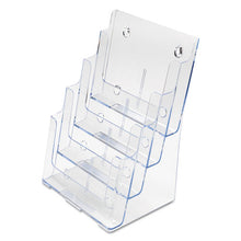 Load image into Gallery viewer, deflecto® wholesale. 4-compartment Docuholder, Magazine Size, 9.38w X 7d X 13.63h, Clear. HSD Wholesale: Janitorial Supplies, Breakroom Supplies, Office Supplies.