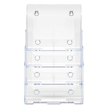 Load image into Gallery viewer, deflecto® wholesale. 4-compartment Docuholder, Magazine Size, 9.38w X 7d X 13.63h, Clear. HSD Wholesale: Janitorial Supplies, Breakroom Supplies, Office Supplies.