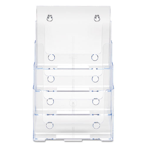 deflecto® wholesale. 4-compartment Docuholder, Magazine Size, 9.38w X 7d X 13.63h, Clear. HSD Wholesale: Janitorial Supplies, Breakroom Supplies, Office Supplies.