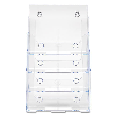 deflecto® wholesale. 4-compartment Docuholder, Magazine Size, 9.38w X 7d X 13.63h, Clear. HSD Wholesale: Janitorial Supplies, Breakroom Supplies, Office Supplies.