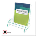 deflecto® wholesale. Euro-style Docuholder, Magazine Size, 9.81w X 6.31d X11h, Green Tinted. HSD Wholesale: Janitorial Supplies, Breakroom Supplies, Office Supplies.