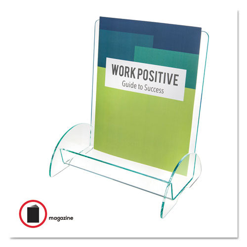 deflecto® wholesale. Euro-style Docuholder, Magazine Size, 9.81w X 6.31d X11h, Green Tinted. HSD Wholesale: Janitorial Supplies, Breakroom Supplies, Office Supplies.