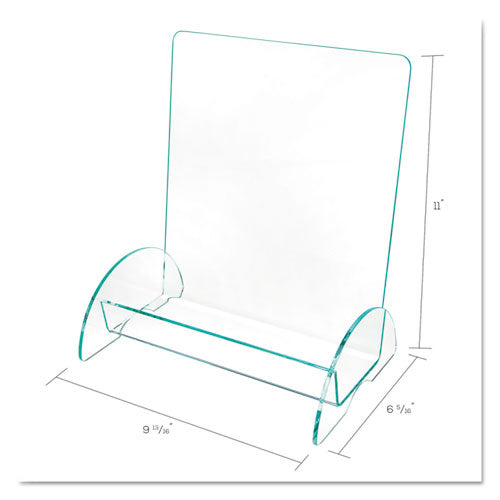 deflecto® wholesale. Euro-style Docuholder, Magazine Size, 9.81w X 6.31d X11h, Green Tinted. HSD Wholesale: Janitorial Supplies, Breakroom Supplies, Office Supplies.