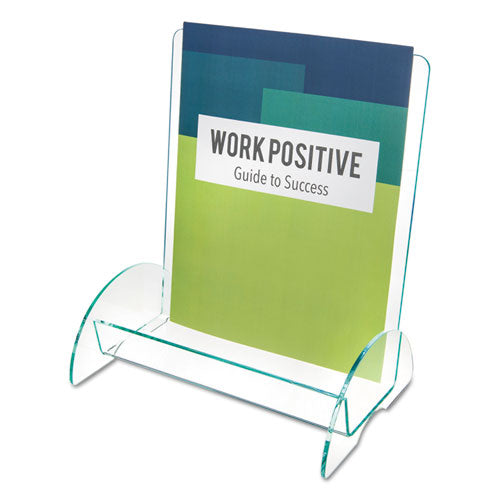 deflecto® wholesale. Euro-style Docuholder, Magazine Size, 9.81w X 6.31d X11h, Green Tinted. HSD Wholesale: Janitorial Supplies, Breakroom Supplies, Office Supplies.