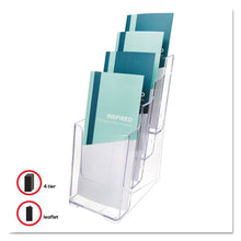 Load image into Gallery viewer, deflecto® wholesale. 4-compartment Docuholder, Leaflet Size, 4.88w X 6.13d X 10h, Clear. HSD Wholesale: Janitorial Supplies, Breakroom Supplies, Office Supplies.