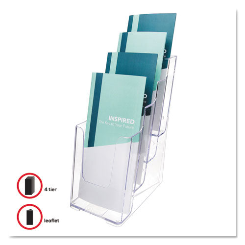 deflecto® wholesale. 4-compartment Docuholder, Leaflet Size, 4.88w X 6.13d X 10h, Clear. HSD Wholesale: Janitorial Supplies, Breakroom Supplies, Office Supplies.