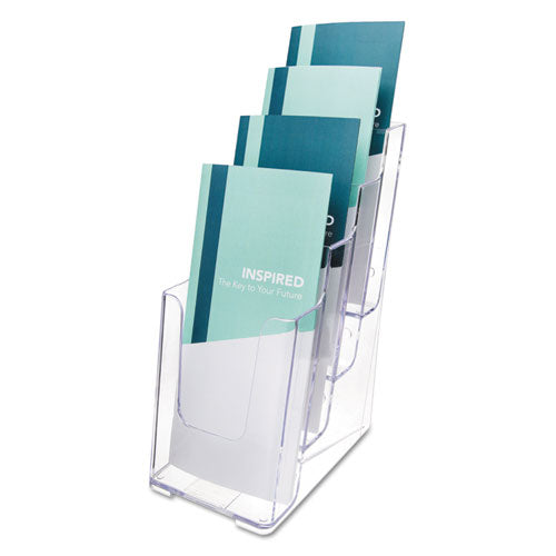 deflecto® wholesale. 4-compartment Docuholder, Leaflet Size, 4.88w X 6.13d X 10h, Clear. HSD Wholesale: Janitorial Supplies, Breakroom Supplies, Office Supplies.