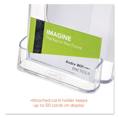deflecto® wholesale. Docuholder For Countertop-wall-mount W-card Holder, 4.38w X 4.25d X 7.75h, Clear. HSD Wholesale: Janitorial Supplies, Breakroom Supplies, Office Supplies.