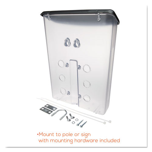 deflecto® wholesale. Outdoor Literature Box, 10w X 4.5d X 13.13h, Clear-black. HSD Wholesale: Janitorial Supplies, Breakroom Supplies, Office Supplies.