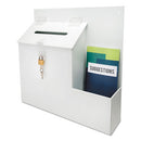 deflecto® wholesale. Suggestion Box Literature Holder W-locking Top, 13 3-4 X 3 5-8 X 13, White. HSD Wholesale: Janitorial Supplies, Breakroom Supplies, Office Supplies.