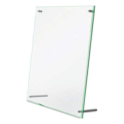 deflecto® wholesale. Superior Image Beveled Edge Sign Holder, Letter Insert, Clear-green-tinted Edges. HSD Wholesale: Janitorial Supplies, Breakroom Supplies, Office Supplies.