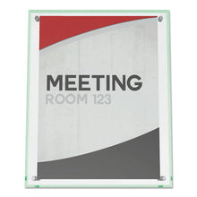 Load image into Gallery viewer, deflecto® wholesale. Superior Image Beveled Edge Sign Holder, Letter Insert, Clear-green-tinted Edges. HSD Wholesale: Janitorial Supplies, Breakroom Supplies, Office Supplies.