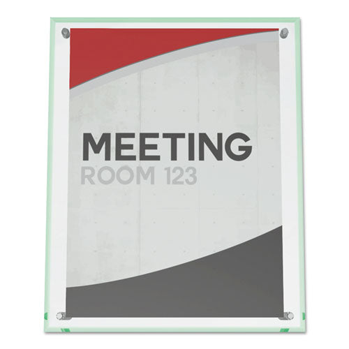 deflecto® wholesale. Superior Image Beveled Edge Sign Holder, Letter Insert, Clear-green-tinted Edges. HSD Wholesale: Janitorial Supplies, Breakroom Supplies, Office Supplies.