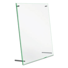 Load image into Gallery viewer, deflecto® wholesale. Superior Image Beveled Edge Sign Holder, Letter Insert, Clear-green-tinted Edges. HSD Wholesale: Janitorial Supplies, Breakroom Supplies, Office Supplies.