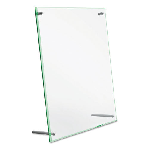 deflecto® wholesale. Superior Image Beveled Edge Sign Holder, Letter Insert, Clear-green-tinted Edges. HSD Wholesale: Janitorial Supplies, Breakroom Supplies, Office Supplies.