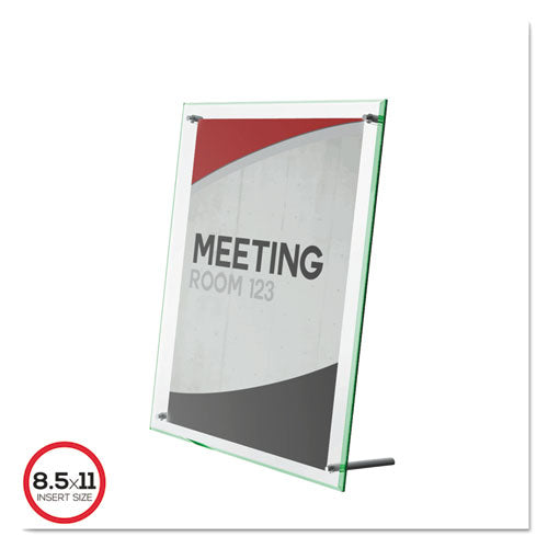 deflecto® wholesale. Superior Image Beveled Edge Sign Holder, Letter Insert, Clear-green-tinted Edges. HSD Wholesale: Janitorial Supplies, Breakroom Supplies, Office Supplies.