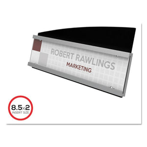 deflecto® wholesale. Interior Image Anti-glare Sign Holder, Landscape, 8 1-2 X 2 Insert, Black-silver. HSD Wholesale: Janitorial Supplies, Breakroom Supplies, Office Supplies.