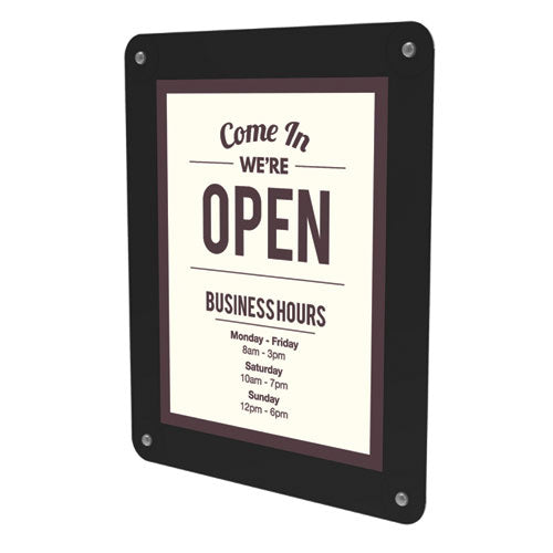 deflecto® wholesale. Superior Image Window Display, 8 1-2 X 11 Insert, Clear-black. HSD Wholesale: Janitorial Supplies, Breakroom Supplies, Office Supplies.