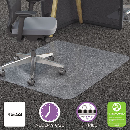 deflecto® wholesale. All Day Use Chair Mat - All Carpet Types, 45 X 53, Rectangle, Clear. HSD Wholesale: Janitorial Supplies, Breakroom Supplies, Office Supplies.