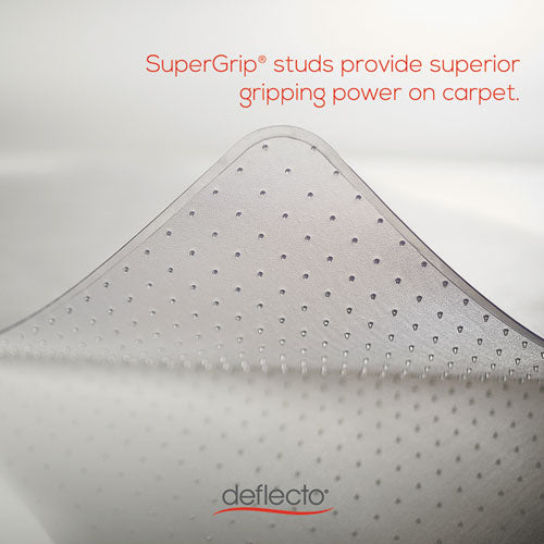 deflecto® wholesale. Duramat Moderate Use Chair Mat, Low Pile Carpet, Flat, 46 X 60, Rectangle, Clear. HSD Wholesale: Janitorial Supplies, Breakroom Supplies, Office Supplies.