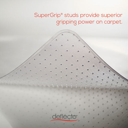 deflecto® wholesale. Supermat Frequent Use Chair Mat, Med Pile Carpet, Flat, 36 X 48, Lipped, Clear. HSD Wholesale: Janitorial Supplies, Breakroom Supplies, Office Supplies.