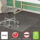 deflecto® wholesale. Supermat Frequent Use Chair Mat, Med Pile Carpet, 45 X 53, Beveled Rectangle, Clear. HSD Wholesale: Janitorial Supplies, Breakroom Supplies, Office Supplies.