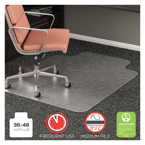 deflecto® wholesale. Rollamat Frequent Use Chair Mat, Med Pile Carpet, Flat, 36 X 48, Lipped, Clear. HSD Wholesale: Janitorial Supplies, Breakroom Supplies, Office Supplies.