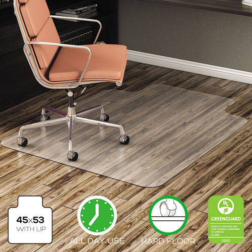 deflecto® wholesale. Economat All Day Use Chair Mat For Hard Floors, 45 X 53, Wide Lipped, Clear. HSD Wholesale: Janitorial Supplies, Breakroom Supplies, Office Supplies.