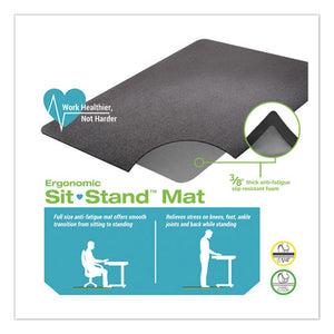 deflecto® wholesale. Ergonomic Sit Stand Mat, 53 X 45, Black. HSD Wholesale: Janitorial Supplies, Breakroom Supplies, Office Supplies.