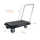deflecto® wholesale. Heavy-duty Platform Cart, 500 Lb Capacity, 21 X 32.5 X 37.5, Black. HSD Wholesale: Janitorial Supplies, Breakroom Supplies, Office Supplies.