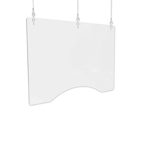 deflecto® wholesale. Hanging Barrier, 36" X 24", Polycarbonate, Clear, 2-carton. HSD Wholesale: Janitorial Supplies, Breakroom Supplies, Office Supplies.