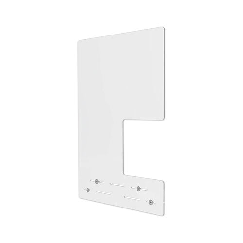 deflecto® wholesale. Mounting Safety Barrier With Side Pass Thru, 23.75" X 31.75", Acrylic, Clear, 2-carton. HSD Wholesale: Janitorial Supplies, Breakroom Supplies, Office Supplies.