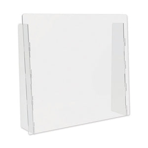 deflecto® wholesale. Counter Top Barrier With Full Shield, 27" X 6" X 23.75", Acrylic, Clear, 2-carton. HSD Wholesale: Janitorial Supplies, Breakroom Supplies, Office Supplies.