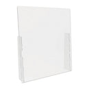 deflecto® wholesale. Counter Top Barrier With Full Shield, 31.75" X 6" X 36", Acrylic, Clear, 2-carton. HSD Wholesale: Janitorial Supplies, Breakroom Supplies, Office Supplies.
