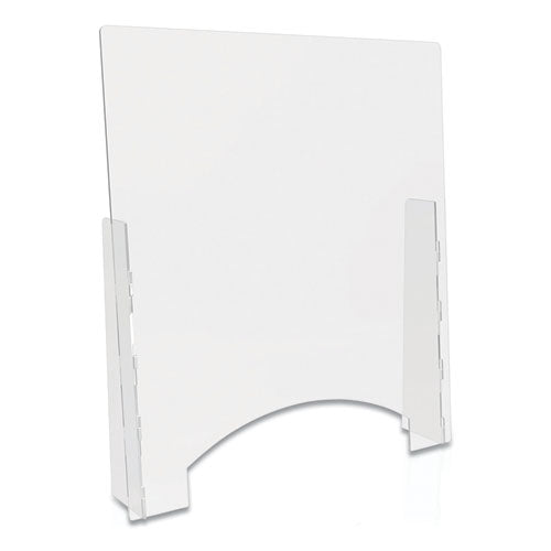 deflecto® wholesale. Counter Top Barrier With Pass Thru, 31.75" X 6" X 36", Polycarbonate, Clear, 2-carton. HSD Wholesale: Janitorial Supplies, Breakroom Supplies, Office Supplies.
