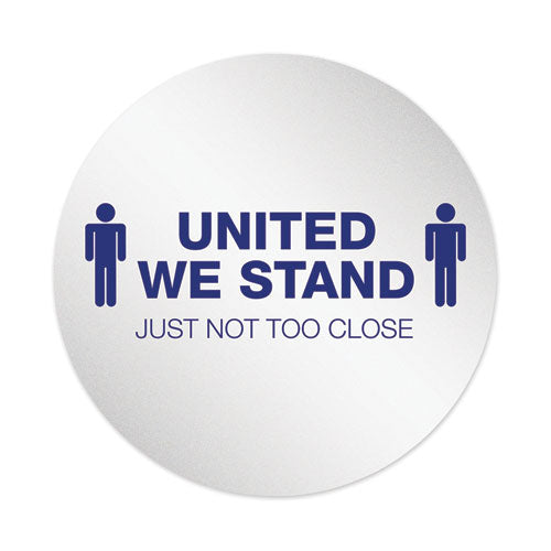 deflecto® wholesale. Personal Spacing Discs, United We Stand, 20" Dia, White-blue, 6-pack. HSD Wholesale: Janitorial Supplies, Breakroom Supplies, Office Supplies.