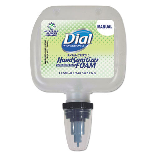 Dial® Professional wholesale. Dial® Antibacterial Foam Hand Sanitizer, 1.2 L Refill, Fragrance-free. HSD Wholesale: Janitorial Supplies, Breakroom Supplies, Office Supplies.