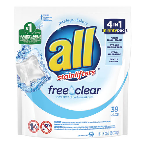 All® wholesale. Mighty Pacs Free And Clear Super Concentrated Laundry Detergent, 39-pack, 6 Packs-carton. HSD Wholesale: Janitorial Supplies, Breakroom Supplies, Office Supplies.