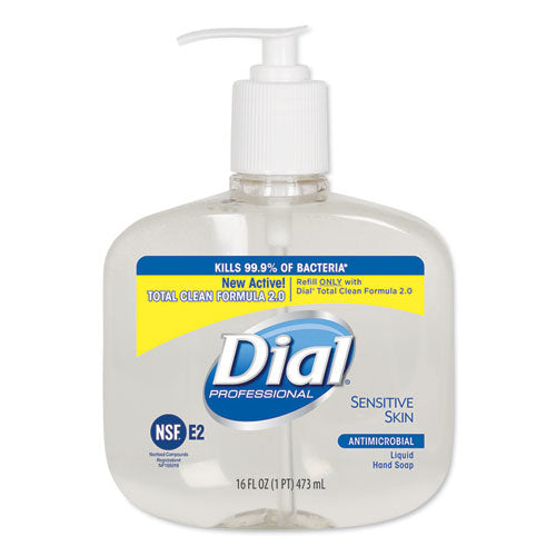 Dial® Professional wholesale. Dial® Antimicrobial Soap For Sensitive Skin, Floral, 16 Oz Pump Bottle, 12-carton. HSD Wholesale: Janitorial Supplies, Breakroom Supplies, Office Supplies.