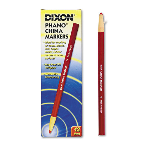 Dixon® wholesale. China Marker, Red, Dozen. HSD Wholesale: Janitorial Supplies, Breakroom Supplies, Office Supplies.