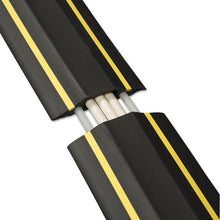 Load image into Gallery viewer, D-Line® wholesale. Medium-duty Floor Cable Cover, 3.25 X 0.5 X 6 Ft, Black With Yellow Stripe. HSD Wholesale: Janitorial Supplies, Breakroom Supplies, Office Supplies.