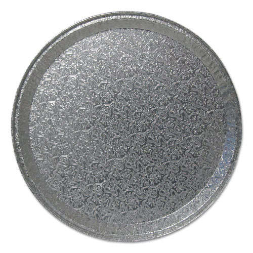 Durable Packaging wholesale. Aluminum Cater Trays, Flat Tray, 12" Diameter X 0.56"h, Silver, 50-carton. HSD Wholesale: Janitorial Supplies, Breakroom Supplies, Office Supplies.