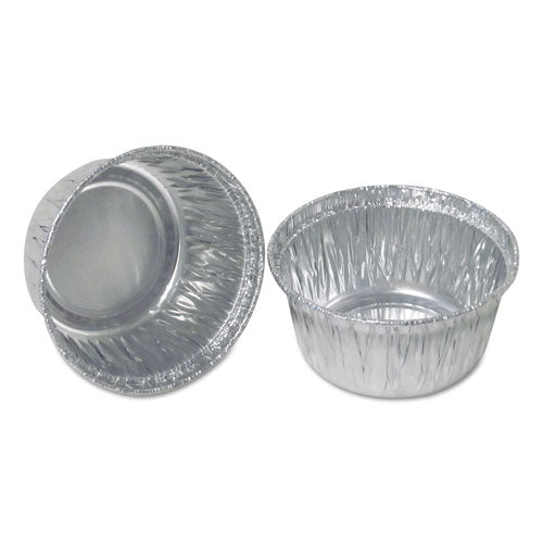 Durable Packaging wholesale. Aluminum Round Containers, 4 Oz, 3" Diameter X 1.56"h, Silver, 1,000-carton. HSD Wholesale: Janitorial Supplies, Breakroom Supplies, Office Supplies.
