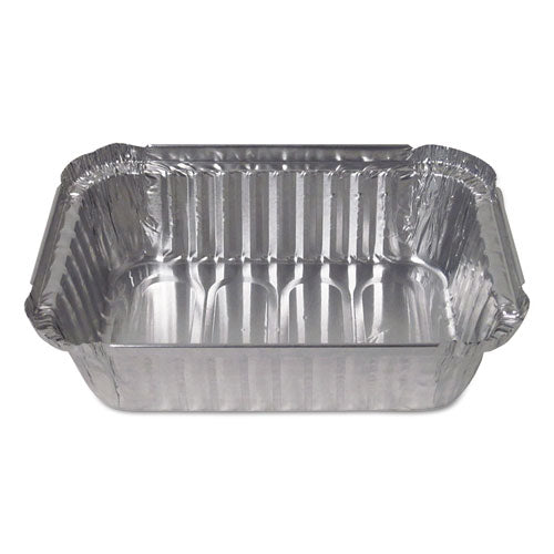 Durable Packaging wholesale. Aluminum Closeable Containers, 1.5 Lb Deep Oblong, 7.06 X 5.13 X 1.93, Silver, 500-carton. HSD Wholesale: Janitorial Supplies, Breakroom Supplies, Office Supplies.