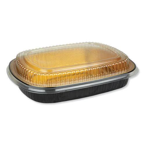 Durable Packaging wholesale. Aluminum Closeable Containers, 63 Oz, 11.25 X 1.75 X 8.88, Black-gold, 50-carton. HSD Wholesale: Janitorial Supplies, Breakroom Supplies, Office Supplies.