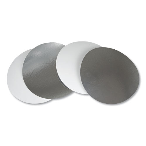 Durable Packaging wholesale. Flat Board Lids For 8" Round Containers, Silver, 500 -carton. HSD Wholesale: Janitorial Supplies, Breakroom Supplies, Office Supplies.