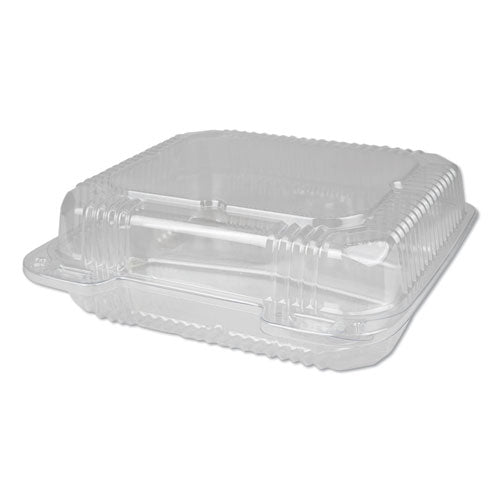 Durable Packaging wholesale. Plastic Clear Hinged Containers, 3-compartment, 5 Oz-5 Oz-15 Oz, 8.88 X 8 X 3, Clear, 250-carton. HSD Wholesale: Janitorial Supplies, Breakroom Supplies, Office Supplies.